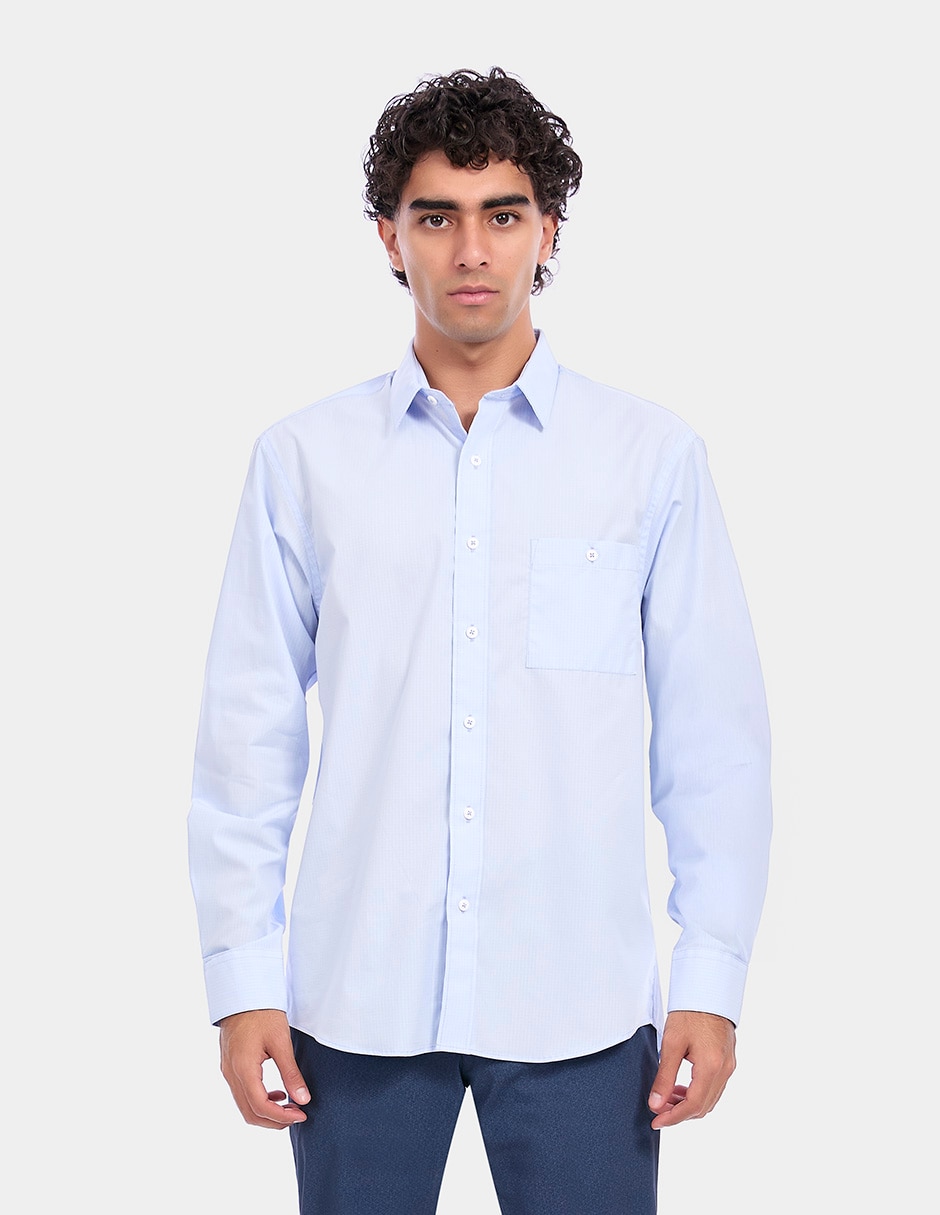 Camisa business casual de algodón manga larga para hombre Camisa business casual de algodón manga larga para hombre