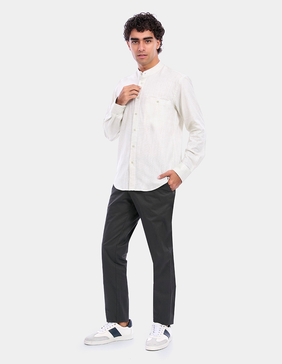 Camisa business casual de algodón manga larga para hombre 2