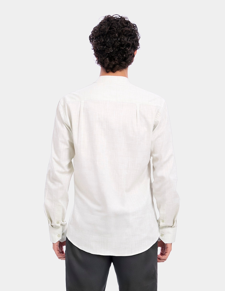 Camisa business casual de algodón manga larga para hombre 8