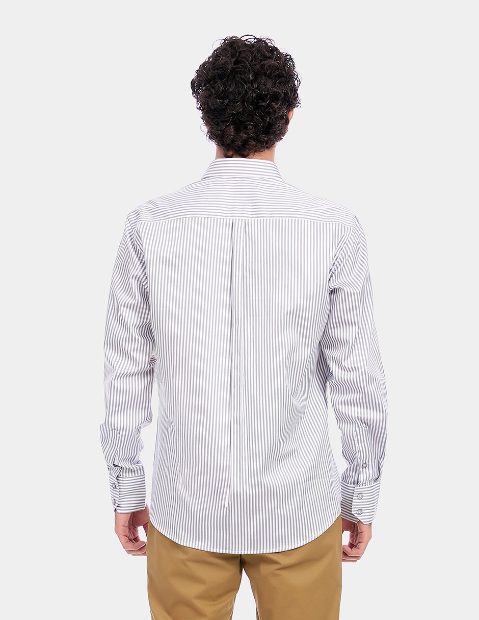 Camisa business casual de algodón manga larga para hombre 3
