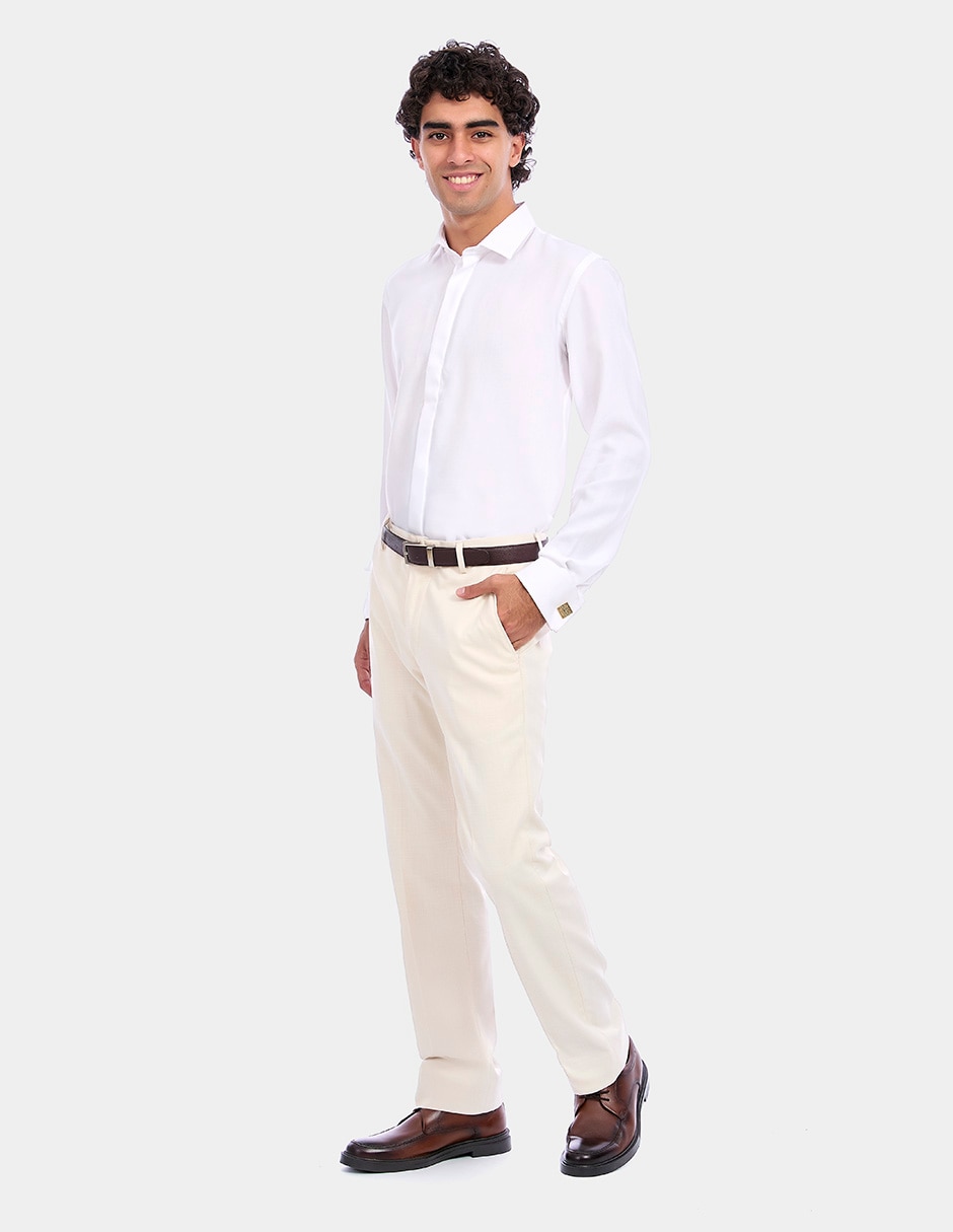 Camisa de vestir de bambú manga larga para hombre 5