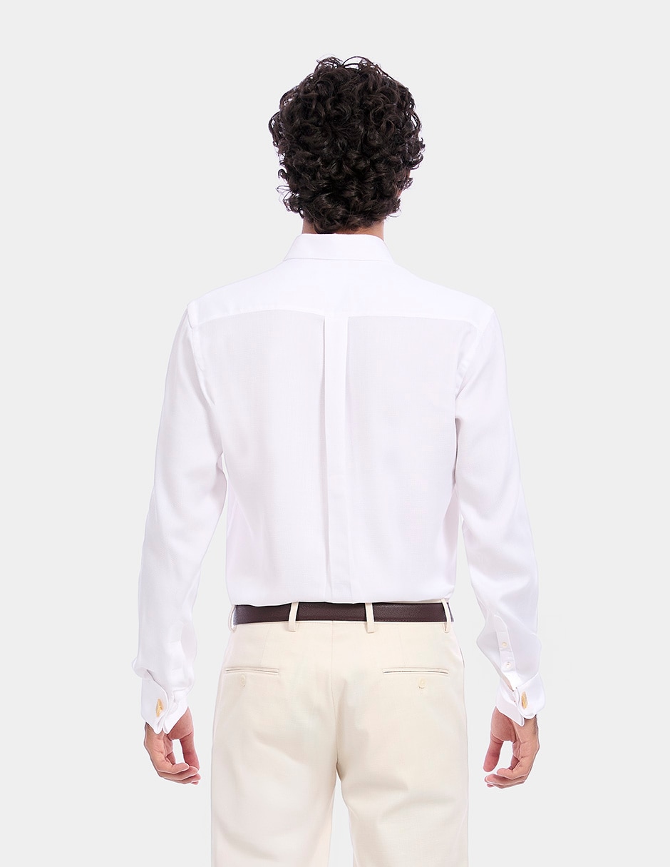 Camisa de vestir de bambú manga larga para hombre 4