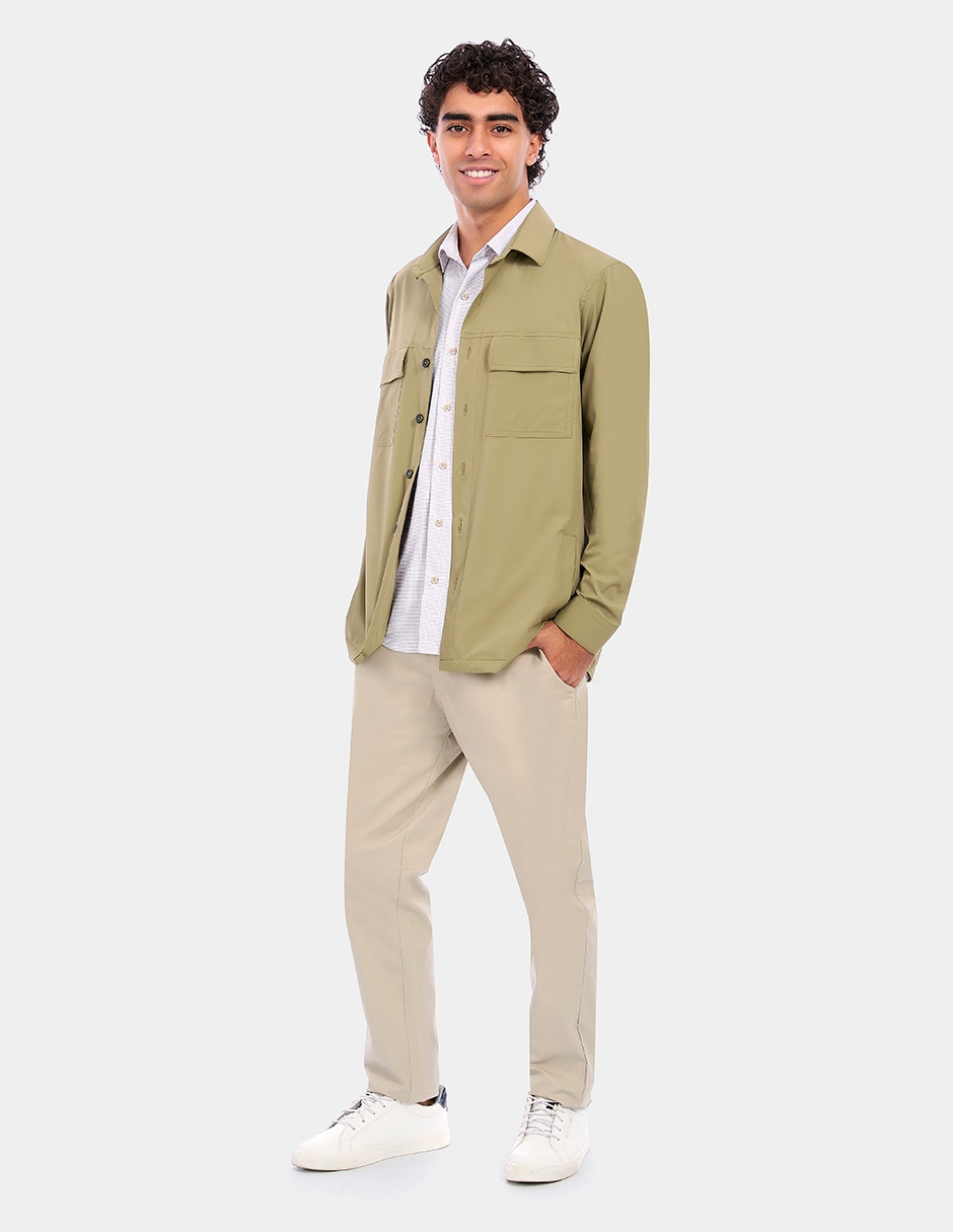 Sobrecamisa casual manga larga para hombre 3