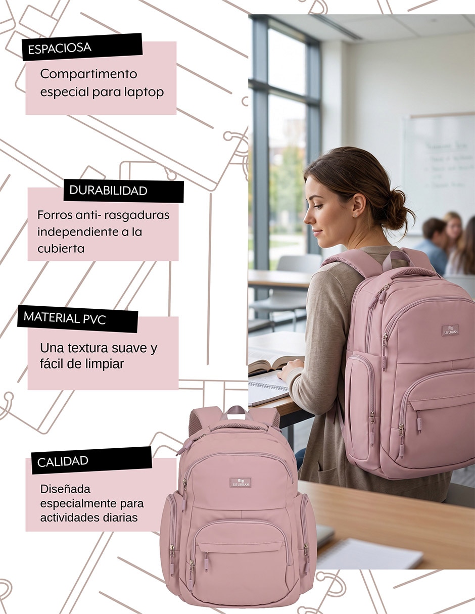 Mochila con portalaptop portalaptop pvc unisex 8