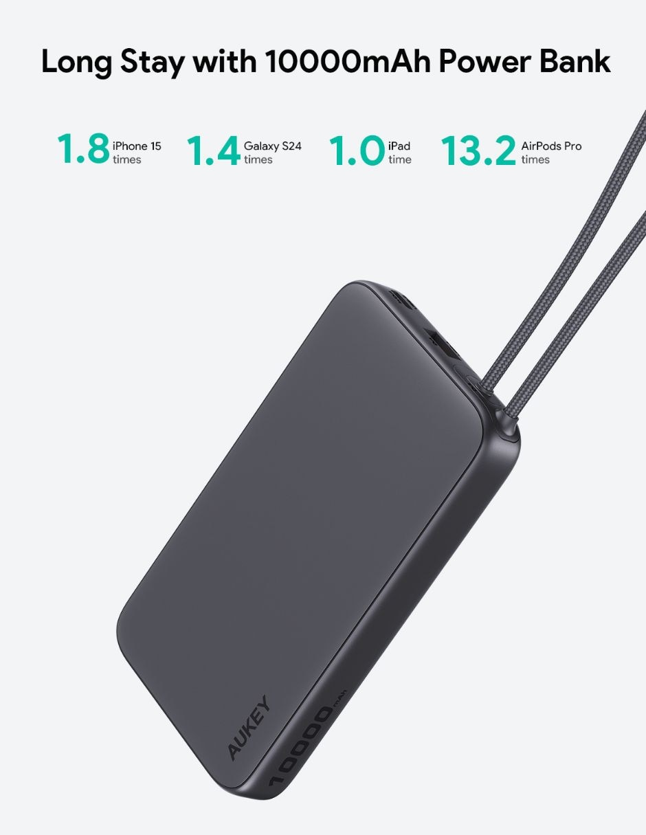 Batería portátil aukey 10000 mah