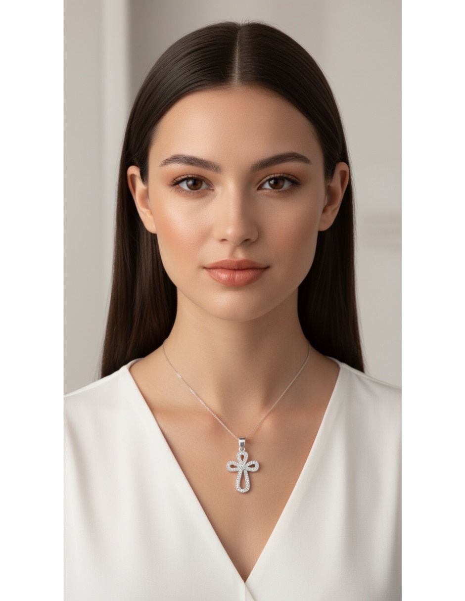 Dije de cruz religioso de plata p 925 3