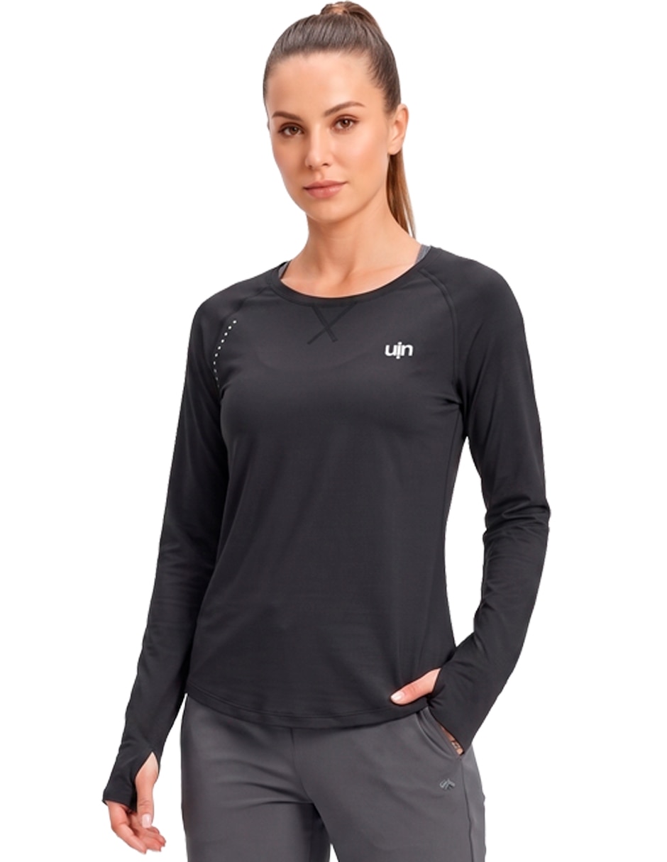 Playera deportiva para entrenamiento manga larga de mujer Playera deportiva para entrenamiento manga larga de mujer