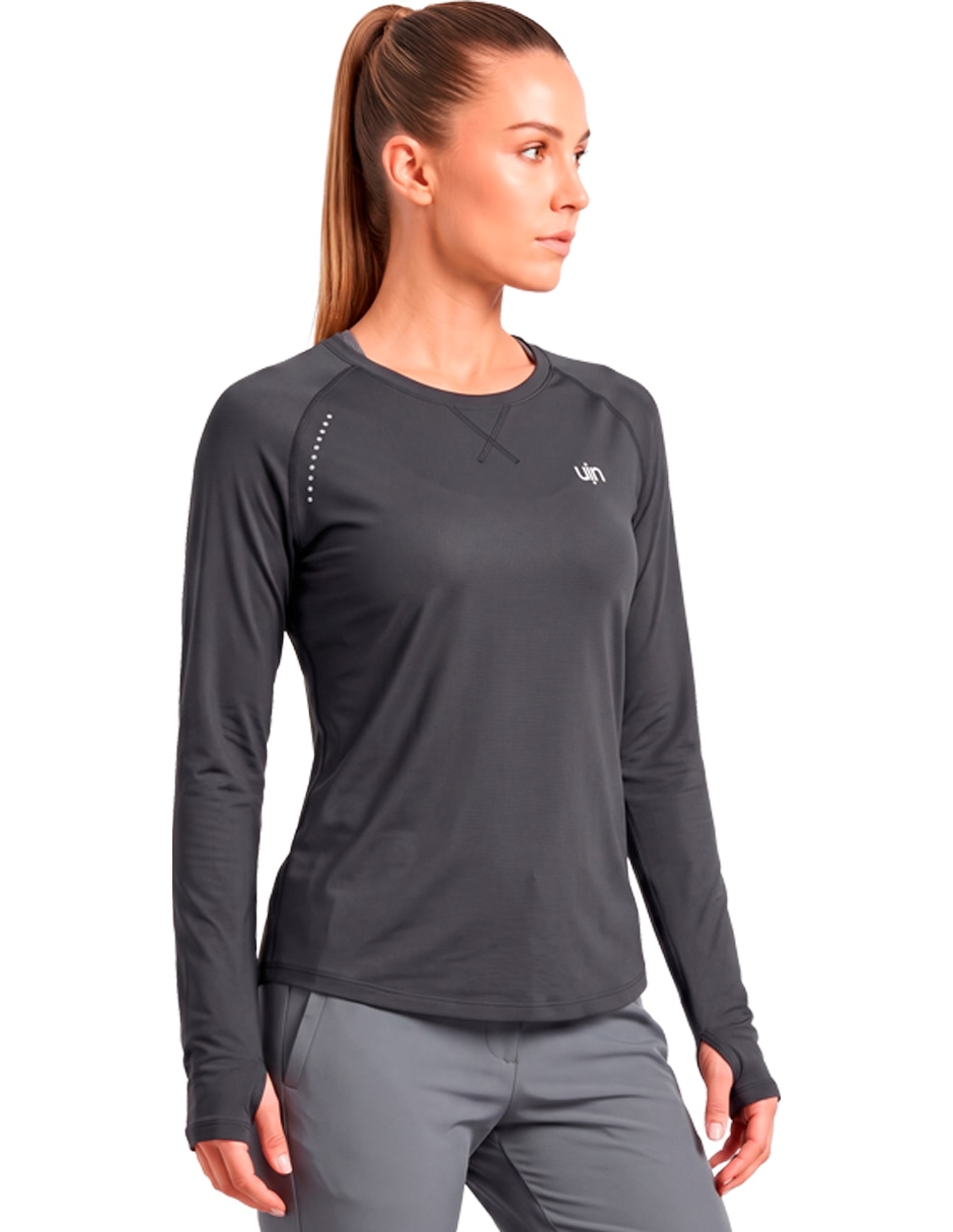 Playera deportiva para entrenamiento manga larga de mujer 4