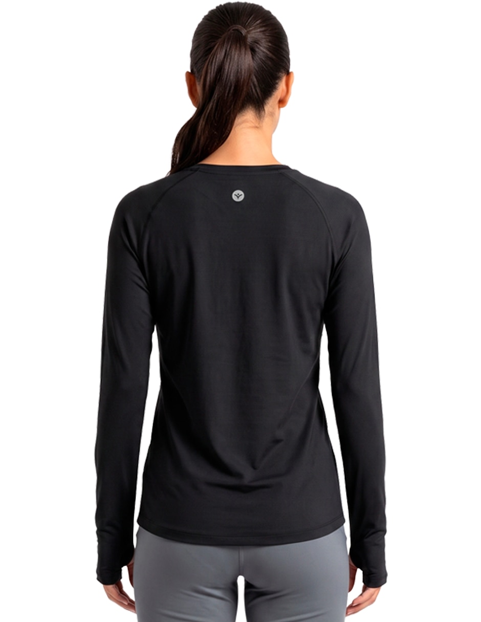 Playera deportiva para entrenamiento manga larga de mujer 2