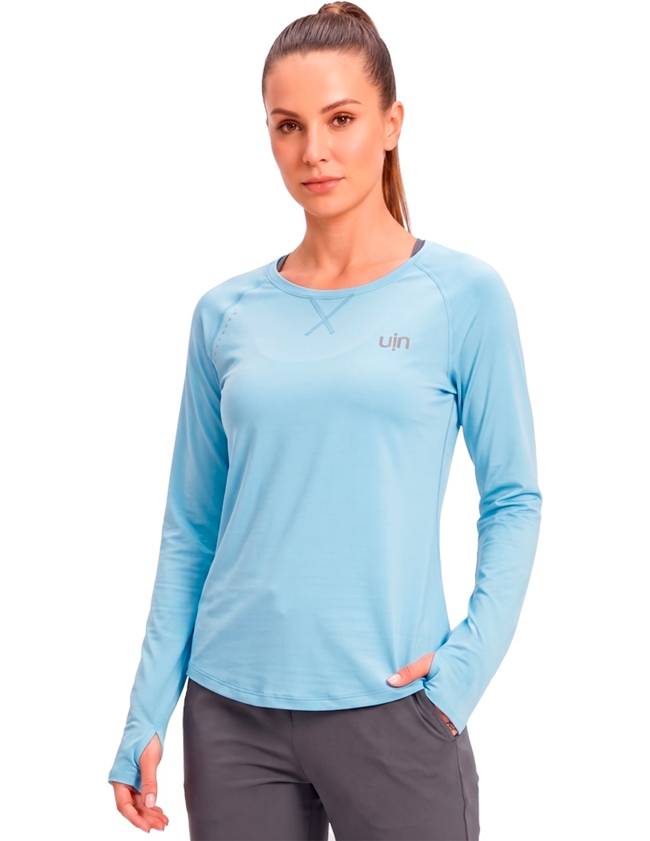 Playera deportiva para entrenamiento manga larga de mujer Playera deportiva para entrenamiento manga larga de mujer