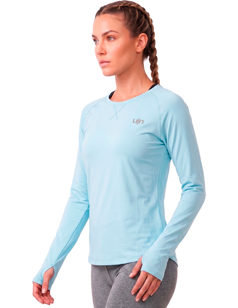 Playera deportiva para entrenamiento manga larga de mujer 4