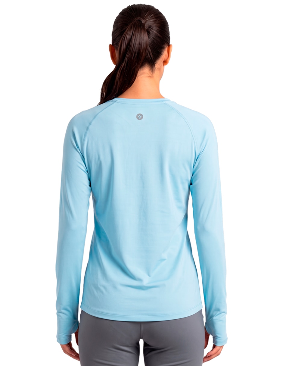 Playera deportiva para entrenamiento manga larga de mujer 2