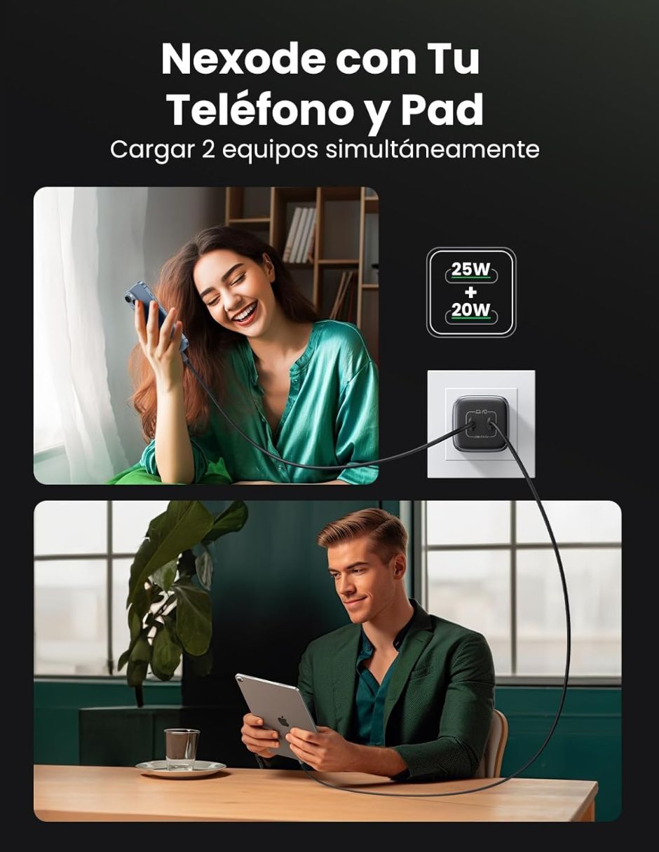 Cargador pared USB tipo C 45 W 4