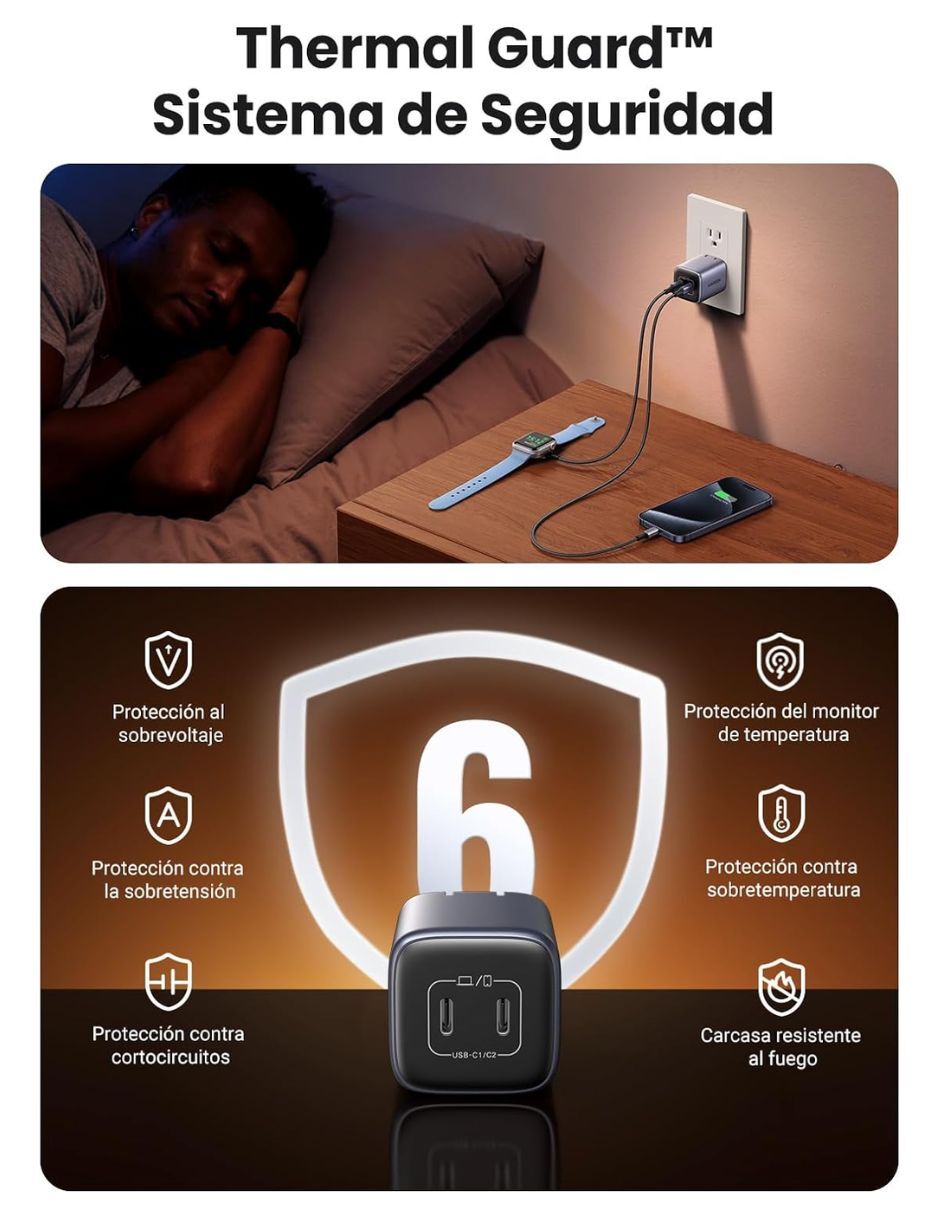 Cargador pared USB tipo C 45 W 8