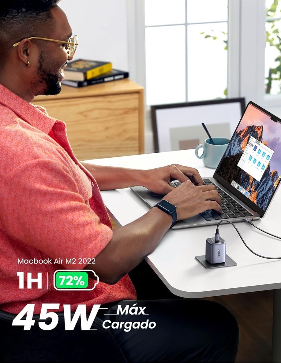 Cargador pared USB tipo C 45 W 9