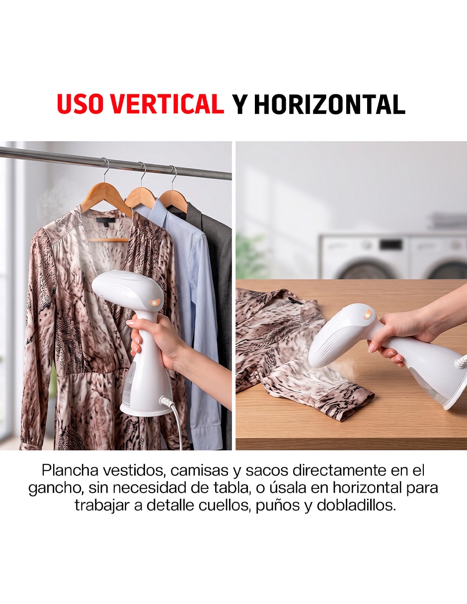 Plancha portátil de vapor suela acero inoxidable 4