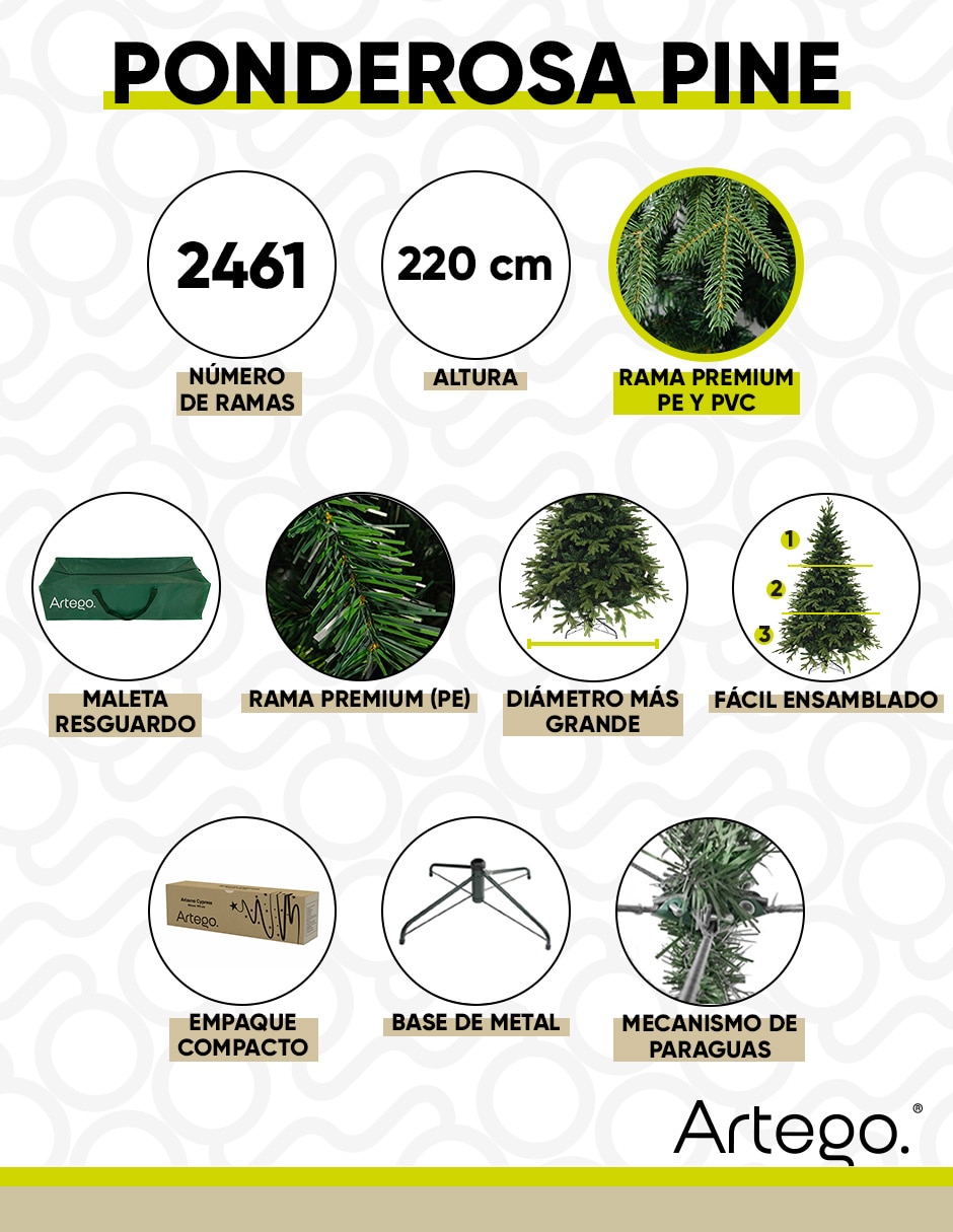 Árbol de navidad Ponderosa Pine Premium 2