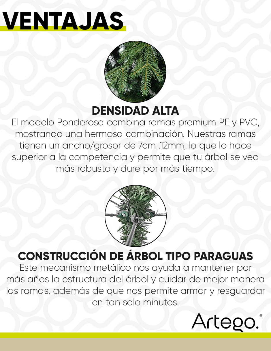 Árbol de navidad ponderosa pine premium de pvc 2