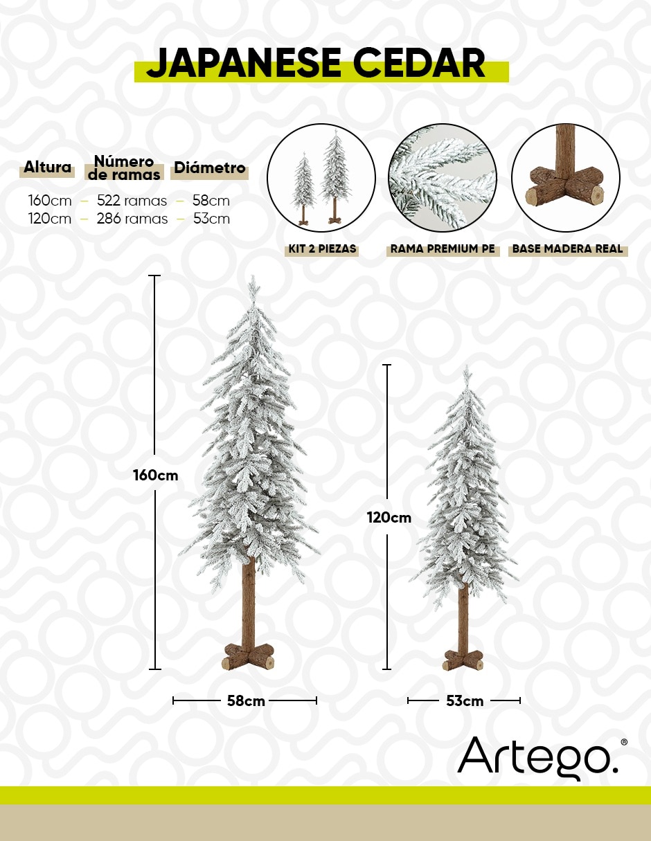 Árbol de navidad set de 2 piezas de plástico 7