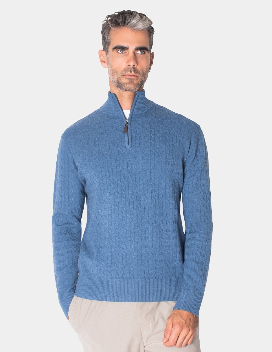 Suéter cuello con cierre para hombre Suéter cuello con cierre para hombre