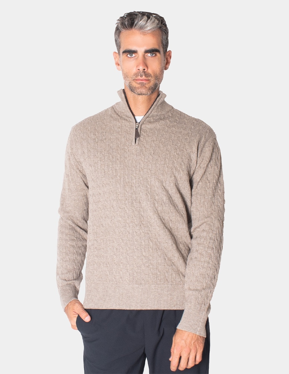 Suéter cuello con cierre para hombre 1