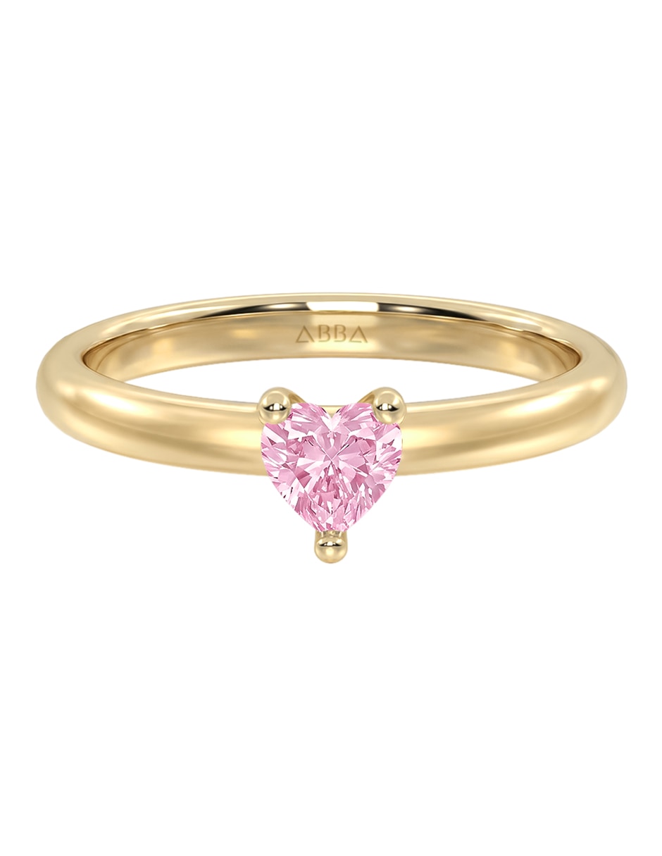 Anillo de compromiso de 14 k zirconia
