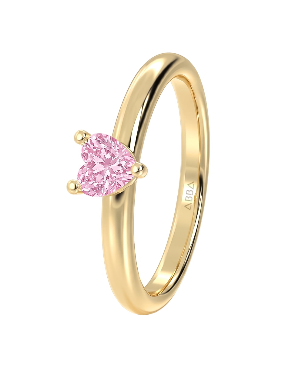 Anillo de compromiso de 14 k zirconia 4