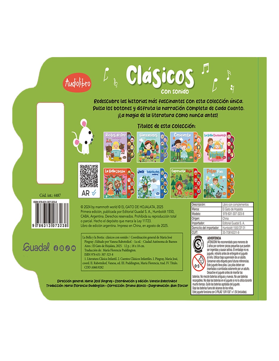 Libro la bella y la bestia: libro con sonido | de el gato de hojala 2