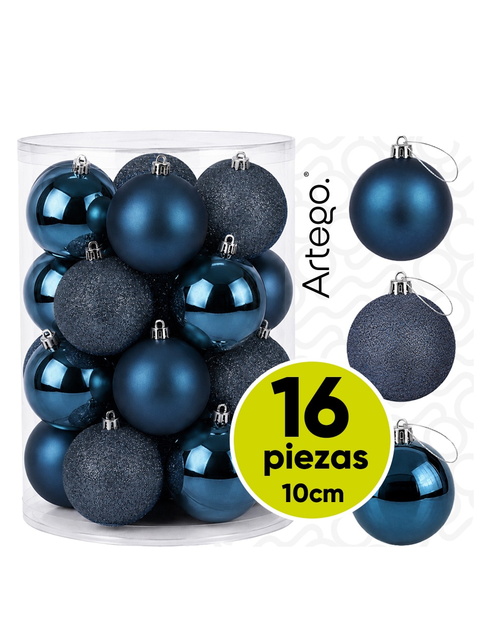 Set de esfera navideña paquete 16 esferas línea sk con 16 piezas