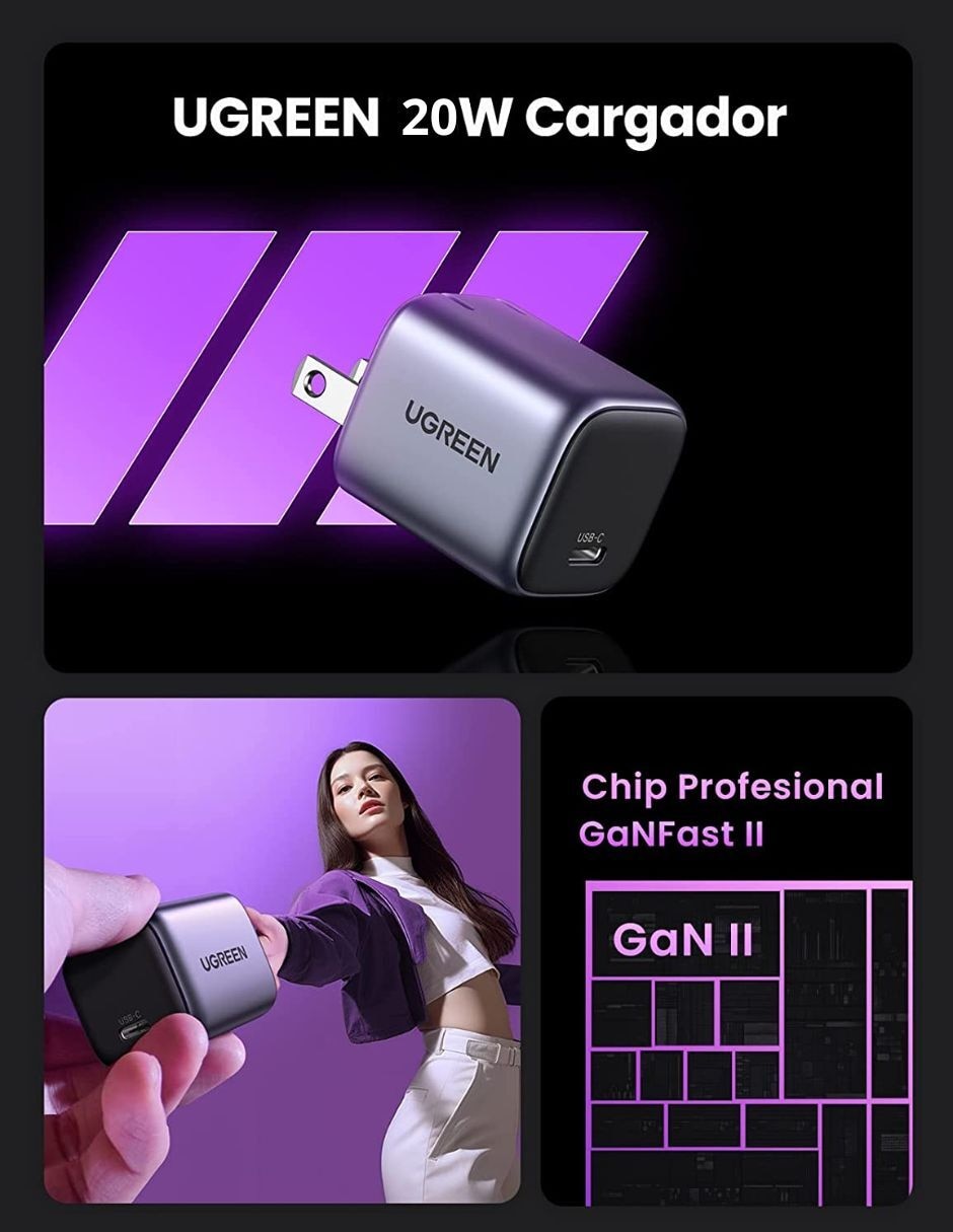 Cargador pared USB tipo C 20 W 5