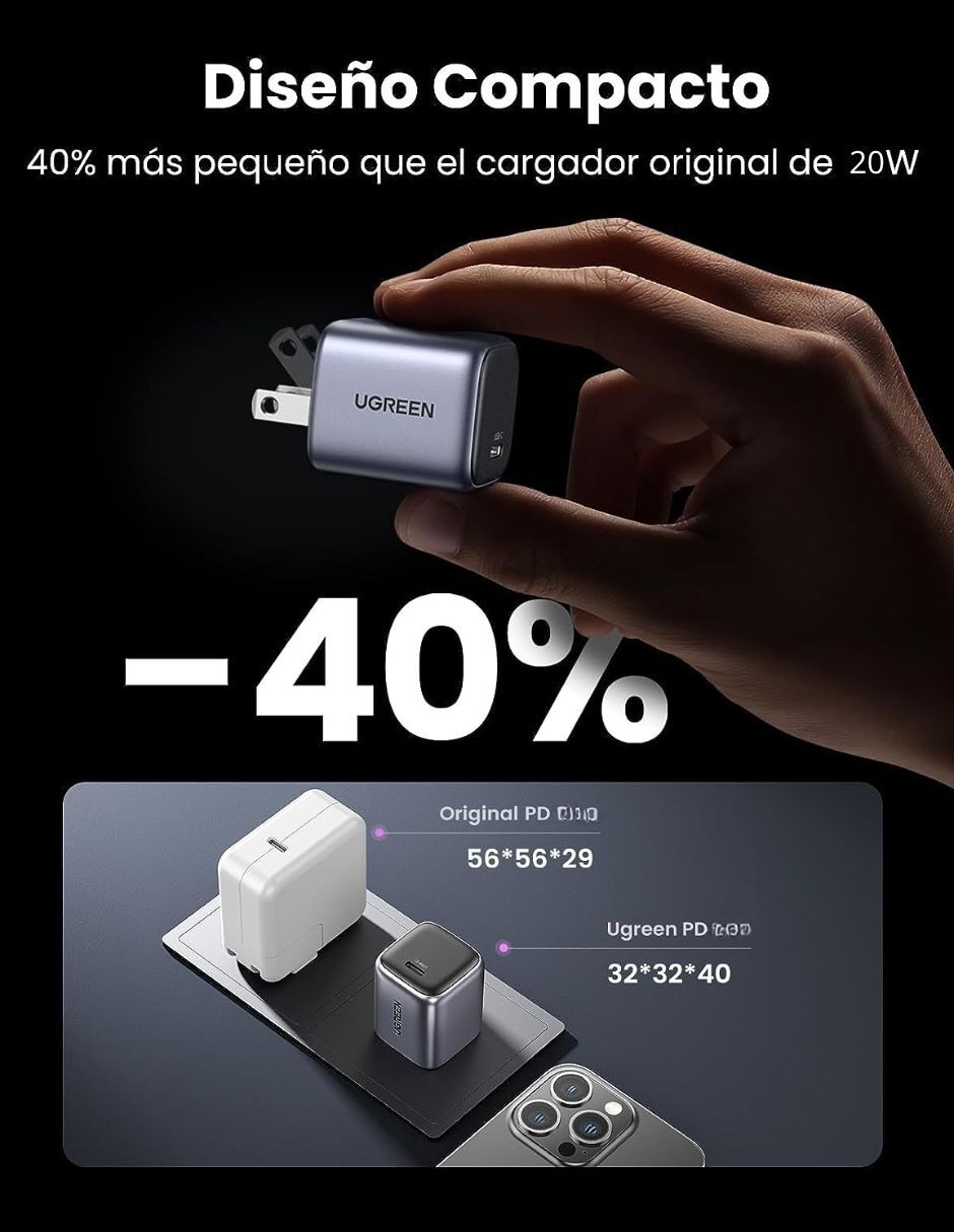 Cargador pared USB tipo C 20 W 2