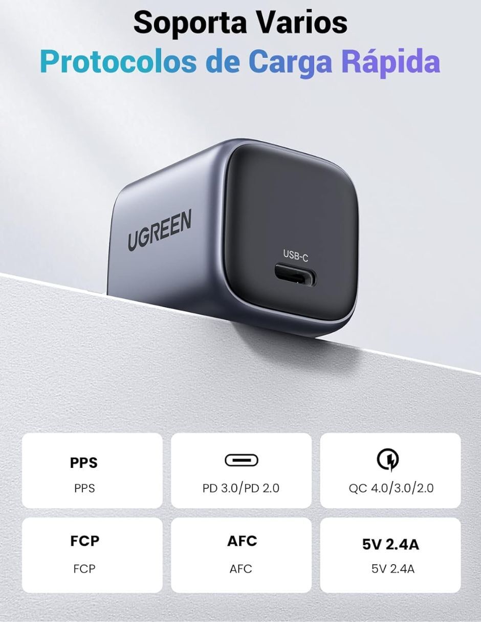 Cargador pared USB tipo C 20 W 6