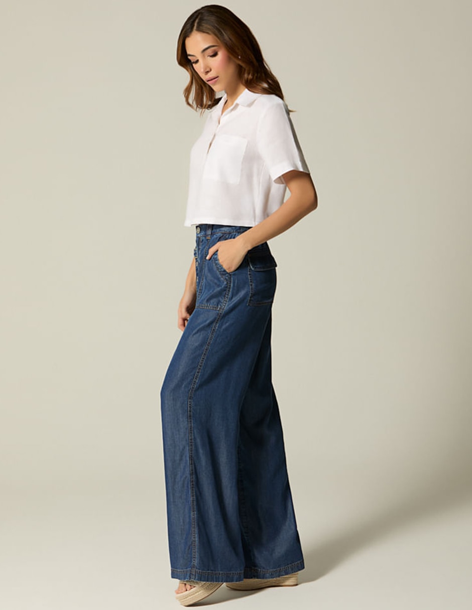 Blusa camisera studio f manga corta para mujer
