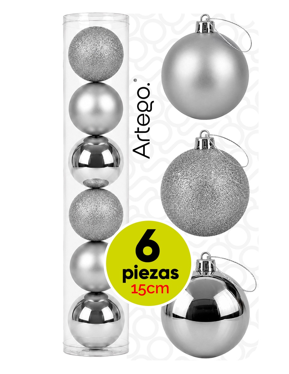 Set de esfera navideña extra grandes paquete 6 esferas línea sky con 6 piezas 1