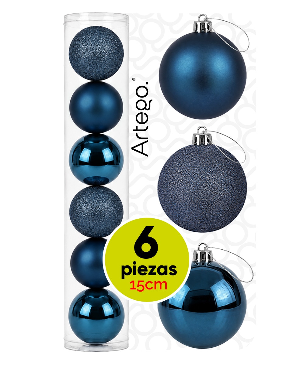 Set de esfera navideña extra grandes paquete 6 esferas línea sky con 6 piezas