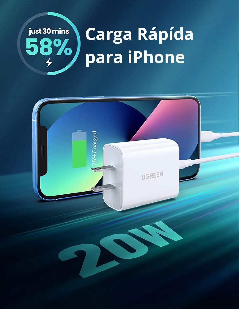 Cargador pared USB tipo C 20 W 10