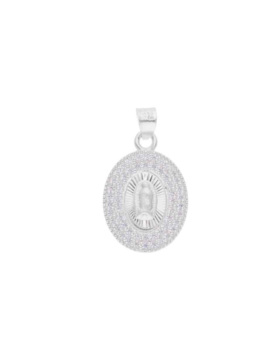 Dije de circular plata lisa virgen de guadalupe de plata p 925 Dije de circular plata lisa virgen de guadalupe de plata p 925