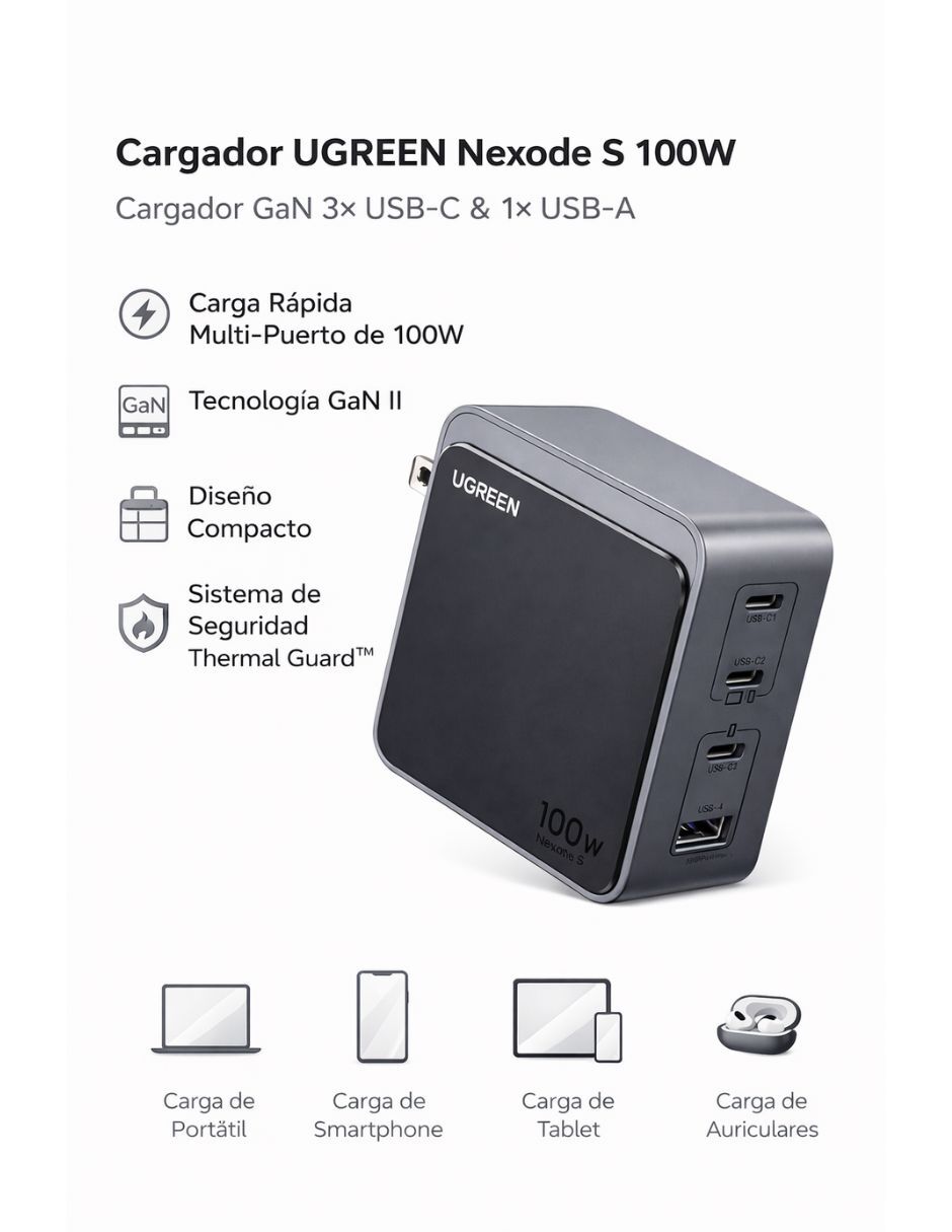 Cargador pared USB tipo A + USB tipo C 20 W 4