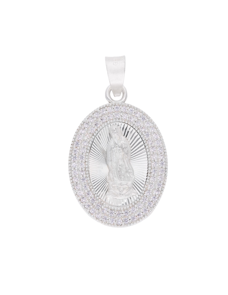 Dije de circular plata lisa virgen de guadalupe de plata p 925 Dije de circular plata lisa virgen de guadalupe de plata p 925