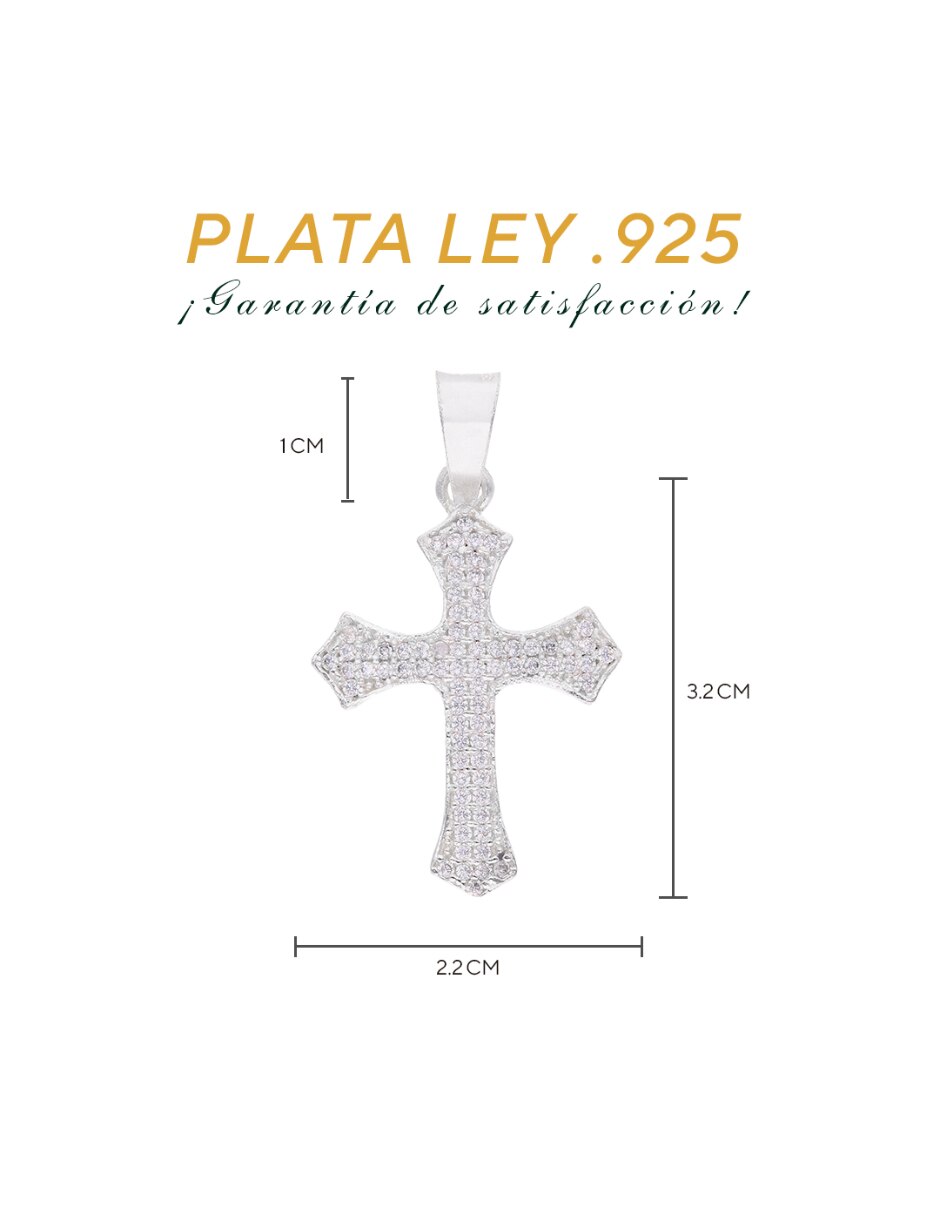 Dije de cruz religioso de plata p 925 4