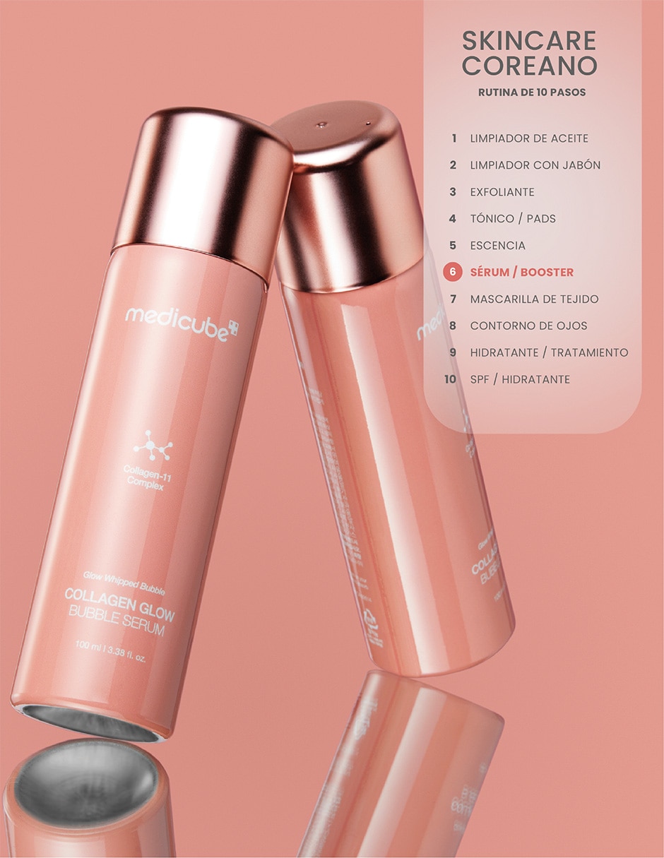 Sérum facial Iluminador de burbujas con Colágeno Medicure todo tipo piel 3