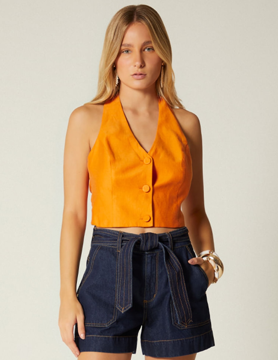 Blusa studio f sin manga para mujer