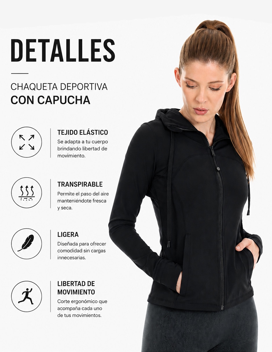 Sudadera con cierre completo para mujer 2