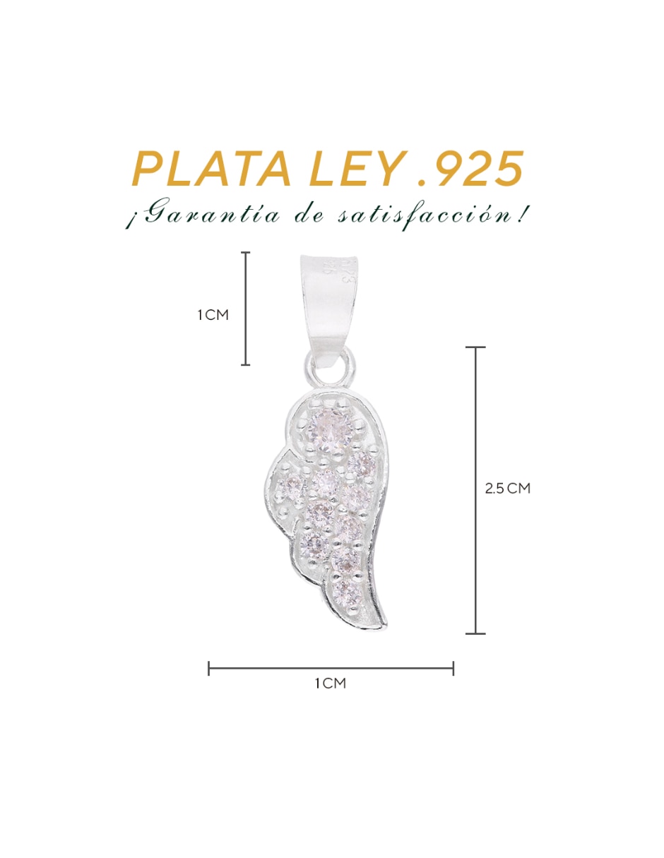 Dije de alas de ángel religioso de plata p 925 3
