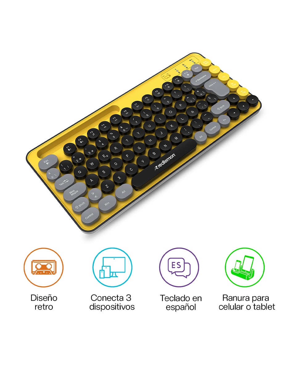 Teclado inalámbrica retro tipo máquina de escribir 7