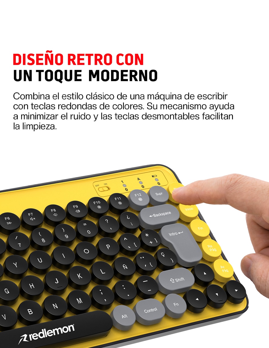 Teclado inalámbrica retro tipo máquina de escribir 4