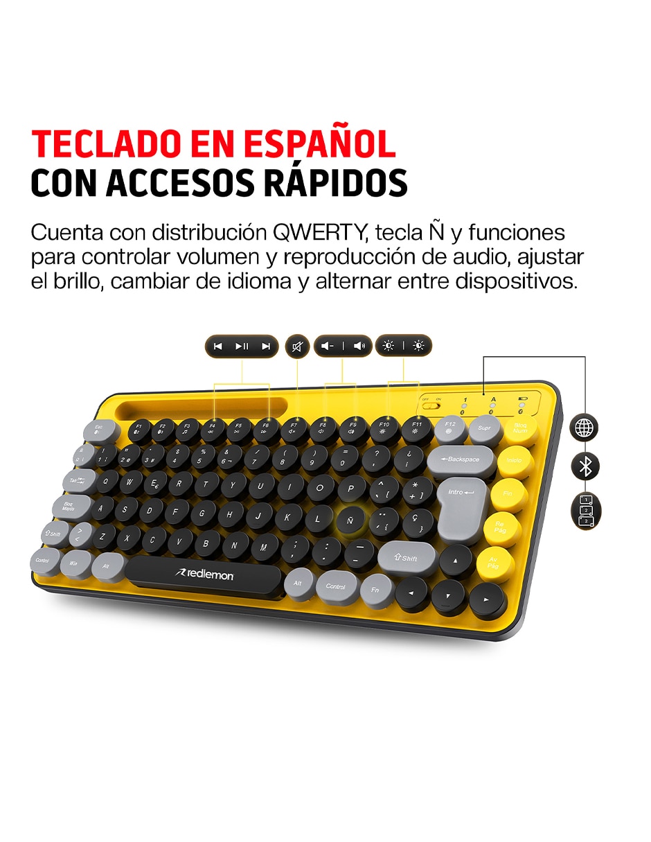 Teclado inalámbrica retro tipo máquina de escribir 2