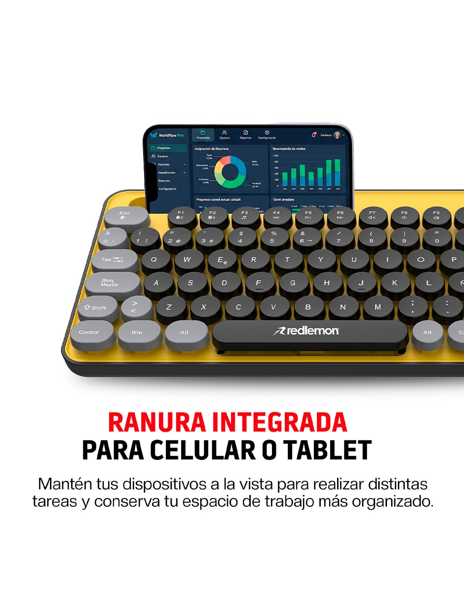 Teclado inalámbrica retro tipo máquina de escribir 8