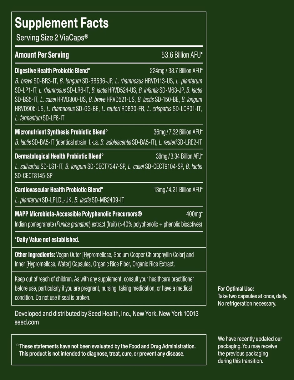 Prebiótico y probiótico Seed de 60 cápsulas