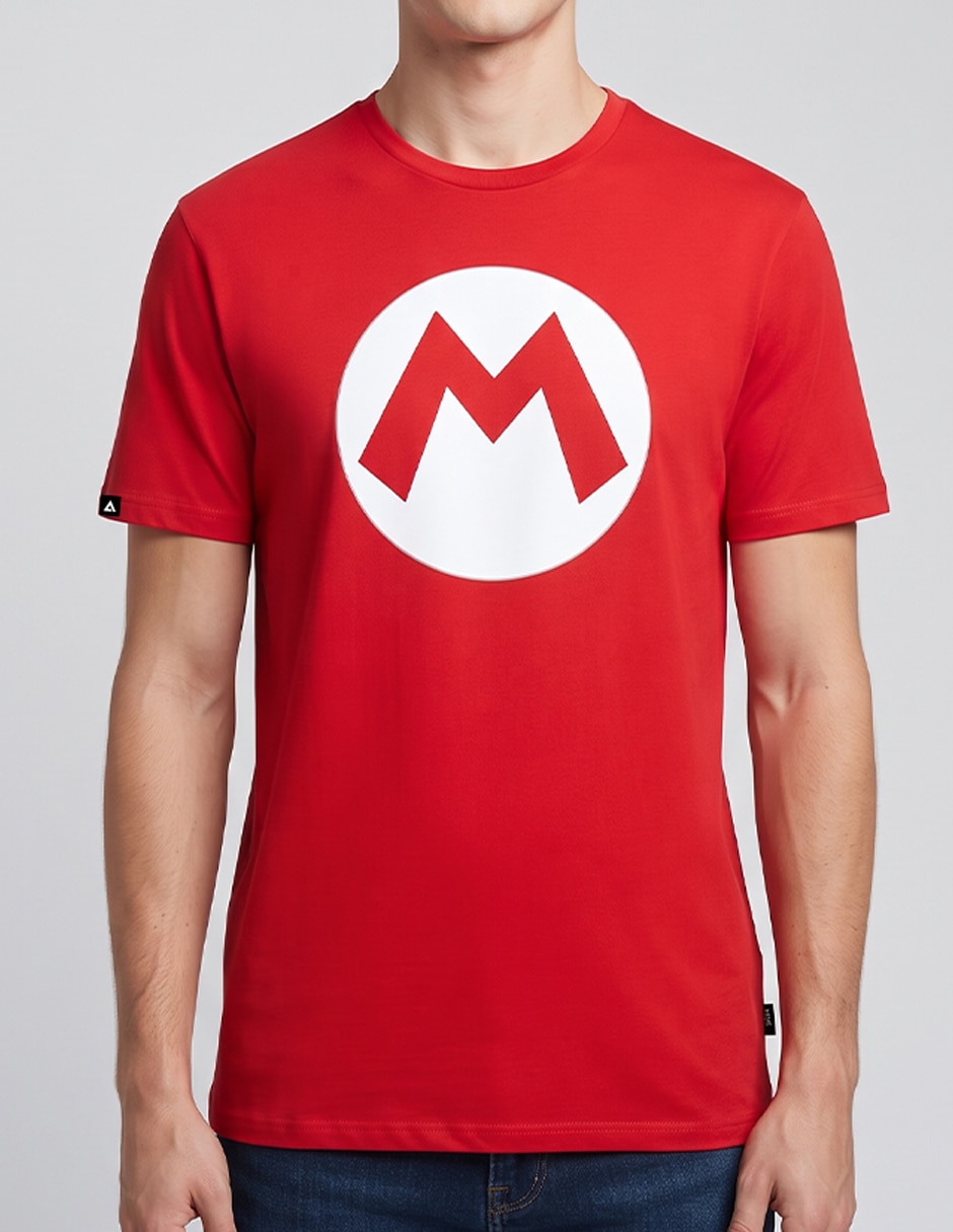 Playera super mario rojo torso mario cuello redondo para hombre 2